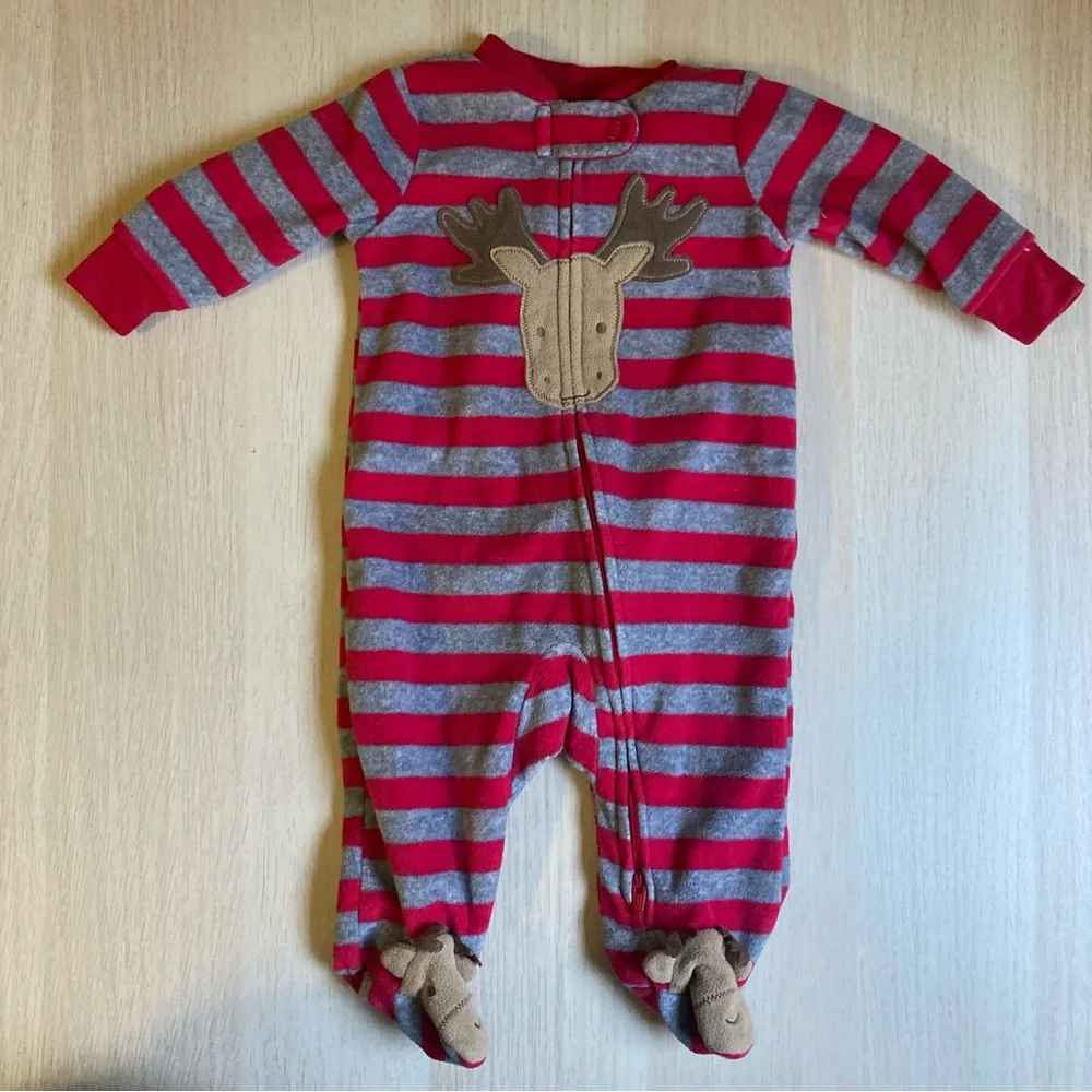 Christmas Onsies, 0-3 month, Carters baby footie pj’s pajamas